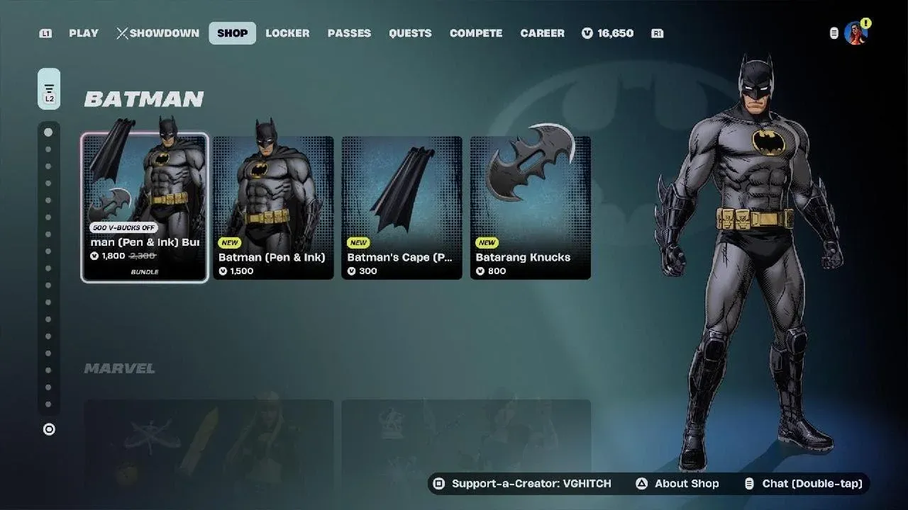 Batman Pen & Ink in Item Shop