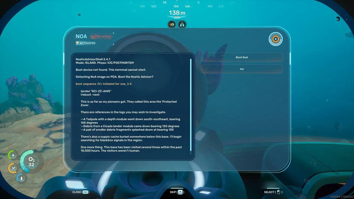Compass and coordinate HUD