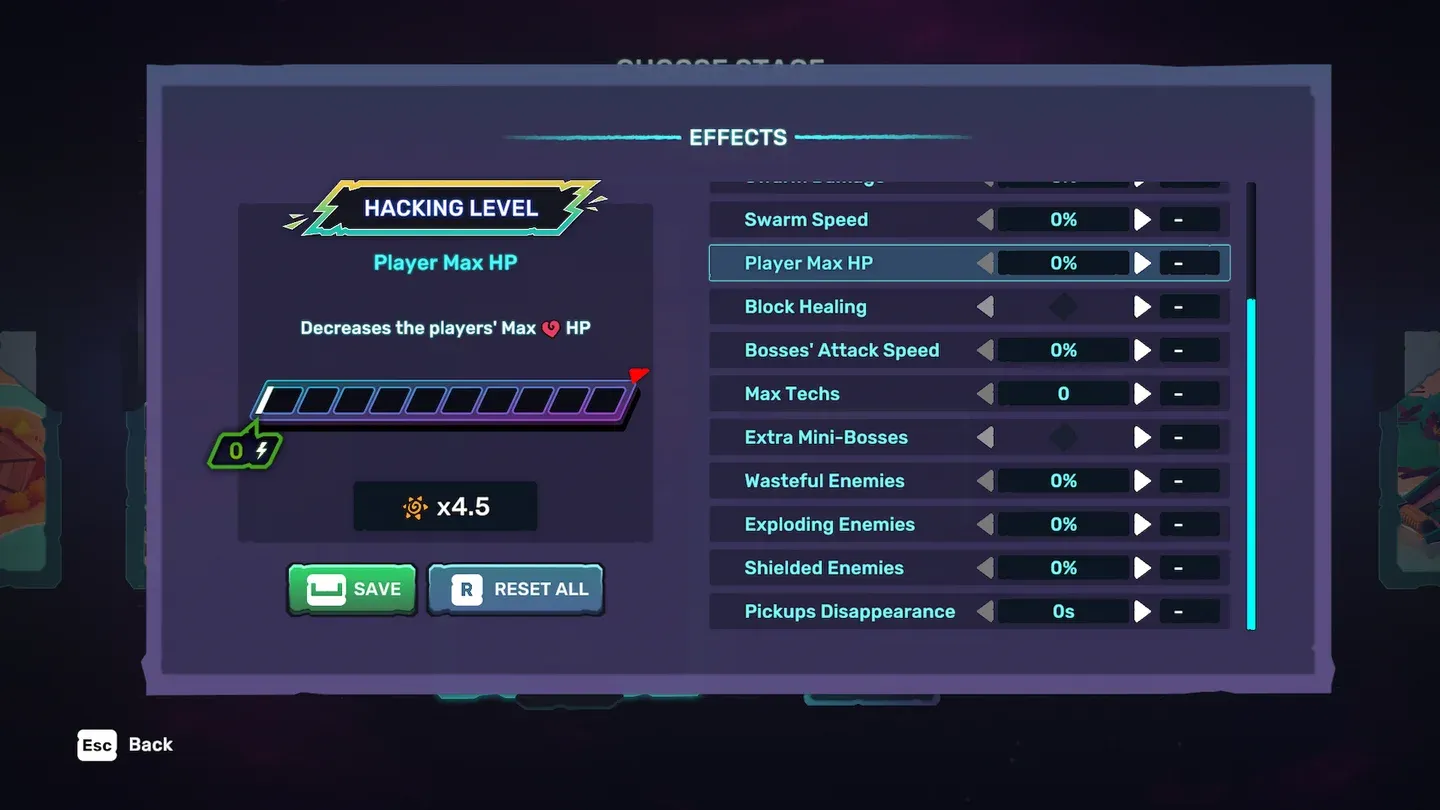 Hacking modifier options