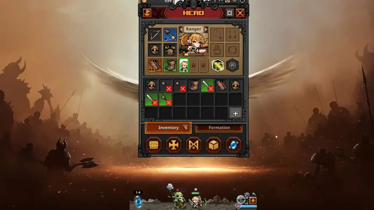 Ranger ability selection screen