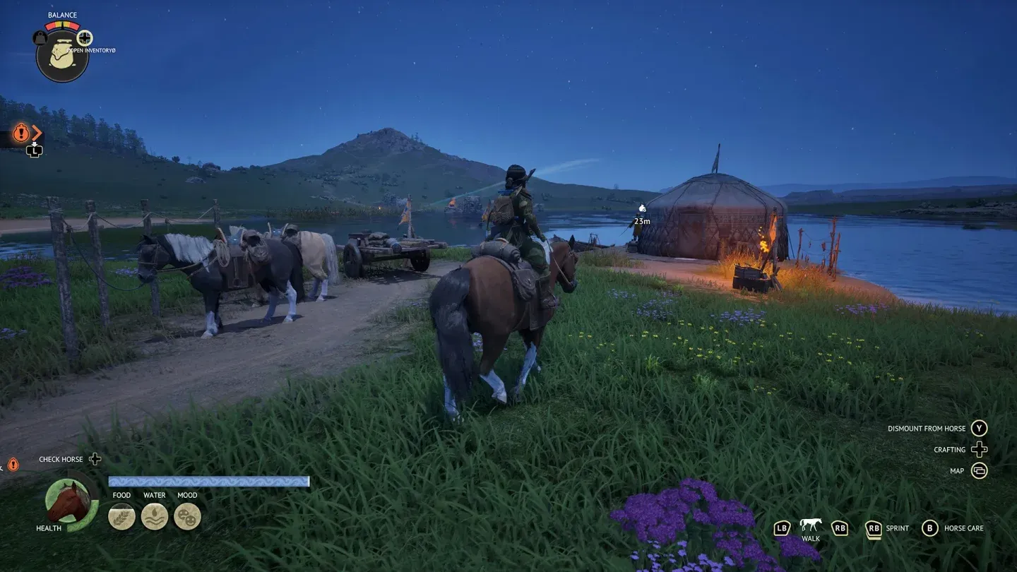 Horse care action tab UI