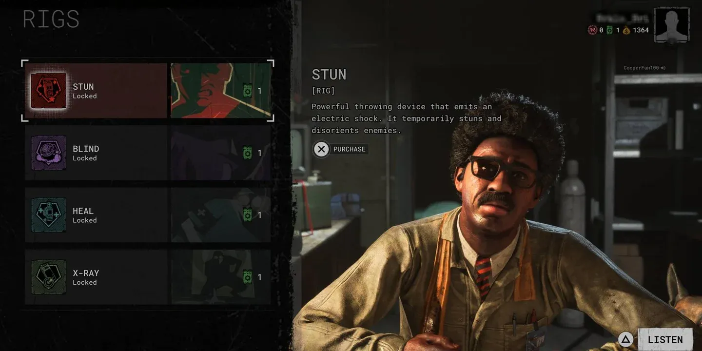 Stun Rig loadout selection