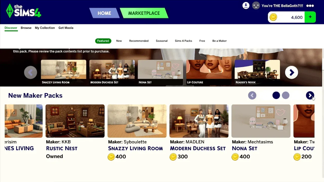 Maker Packs tab in Marketplace