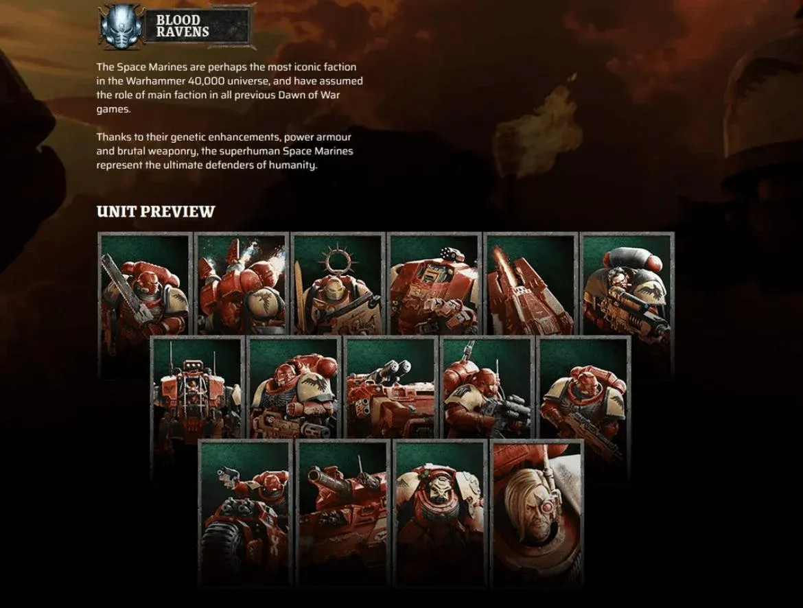 Commander selection screen