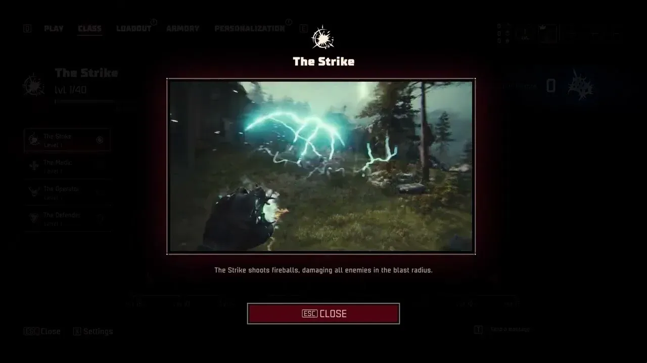 Bola de fogo do Strike limpando uma horda