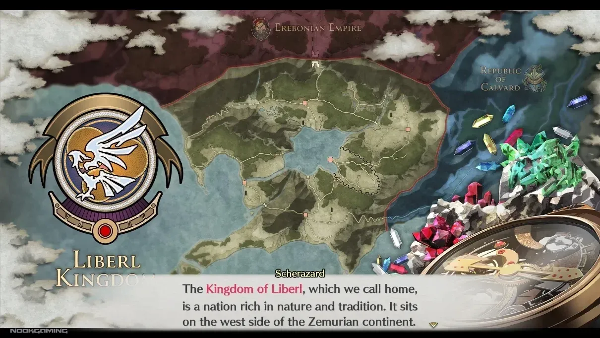 Trails in the Sky map screen
