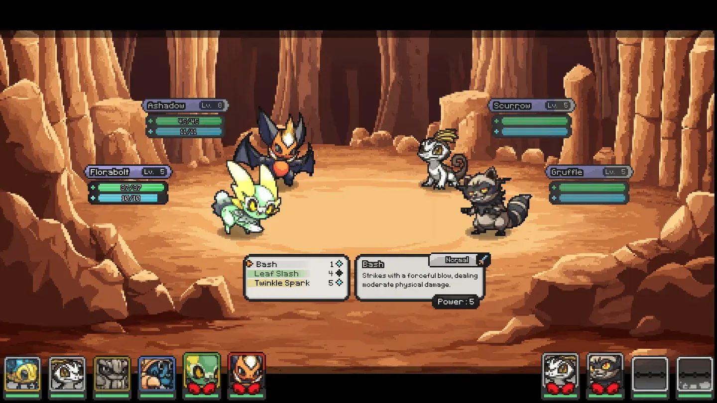 Monstie battle selection screen