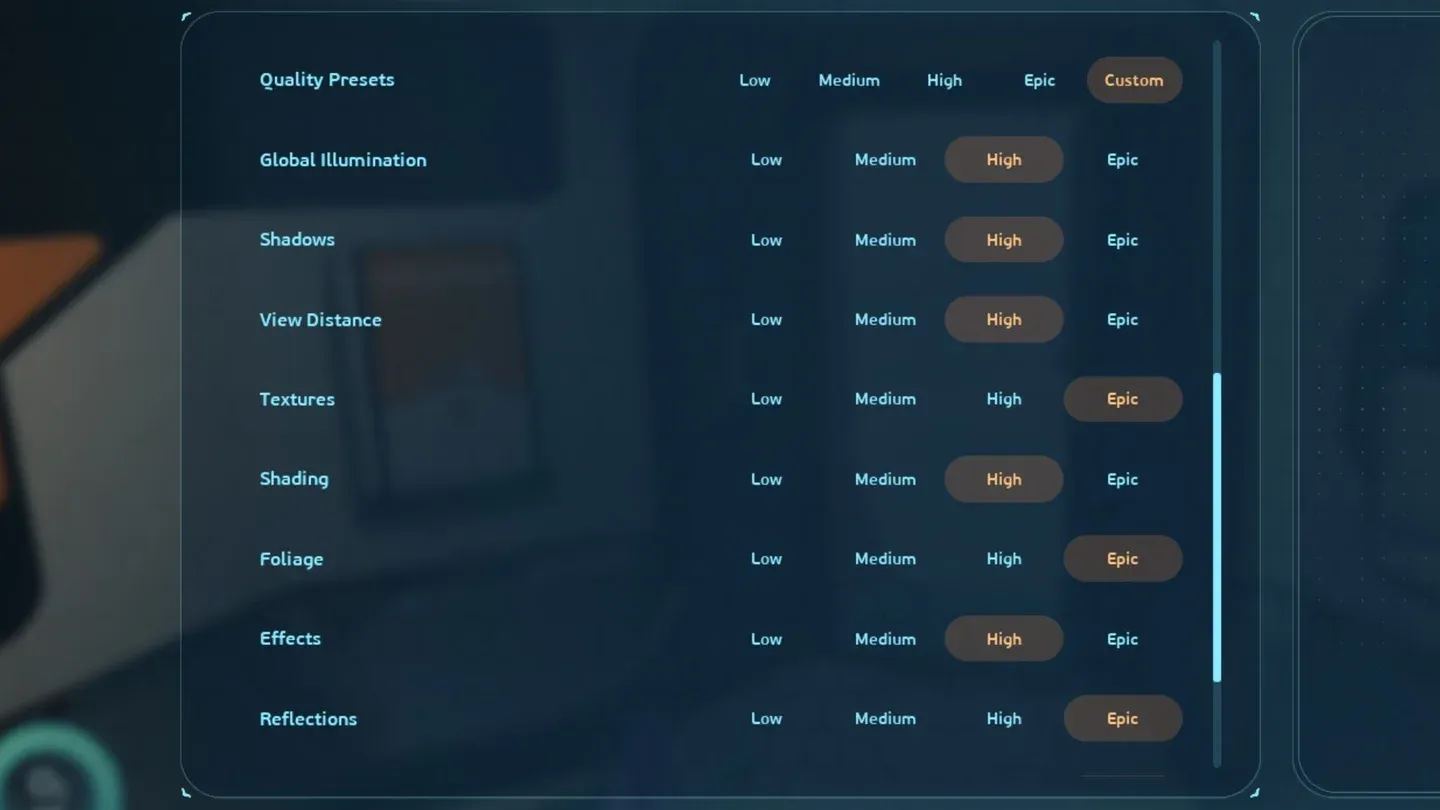 Low preset for 1080p 30 FPS