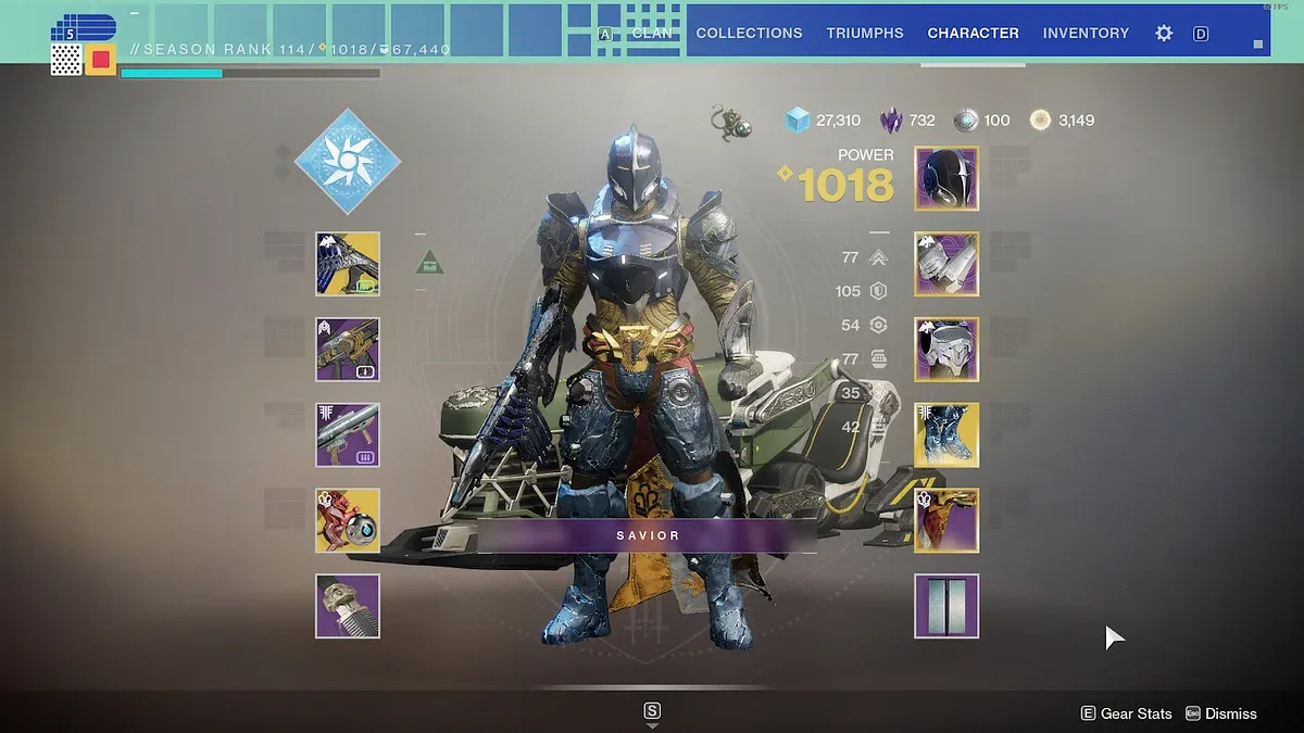 Guardian loadout screen