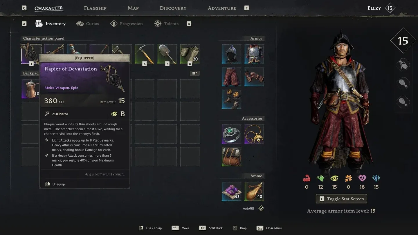 Epic weapons hold two abilities
