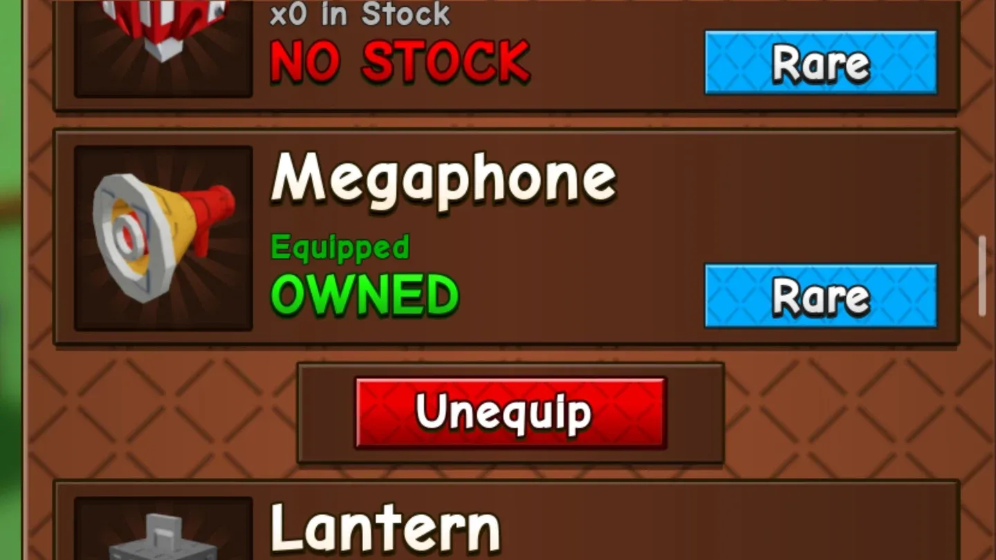Equipping the Megaphone gear