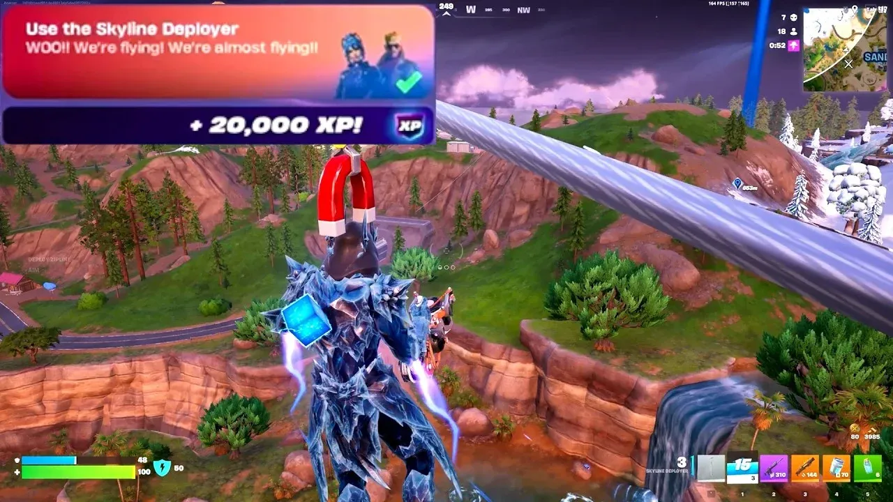 Fire to launch the zipline