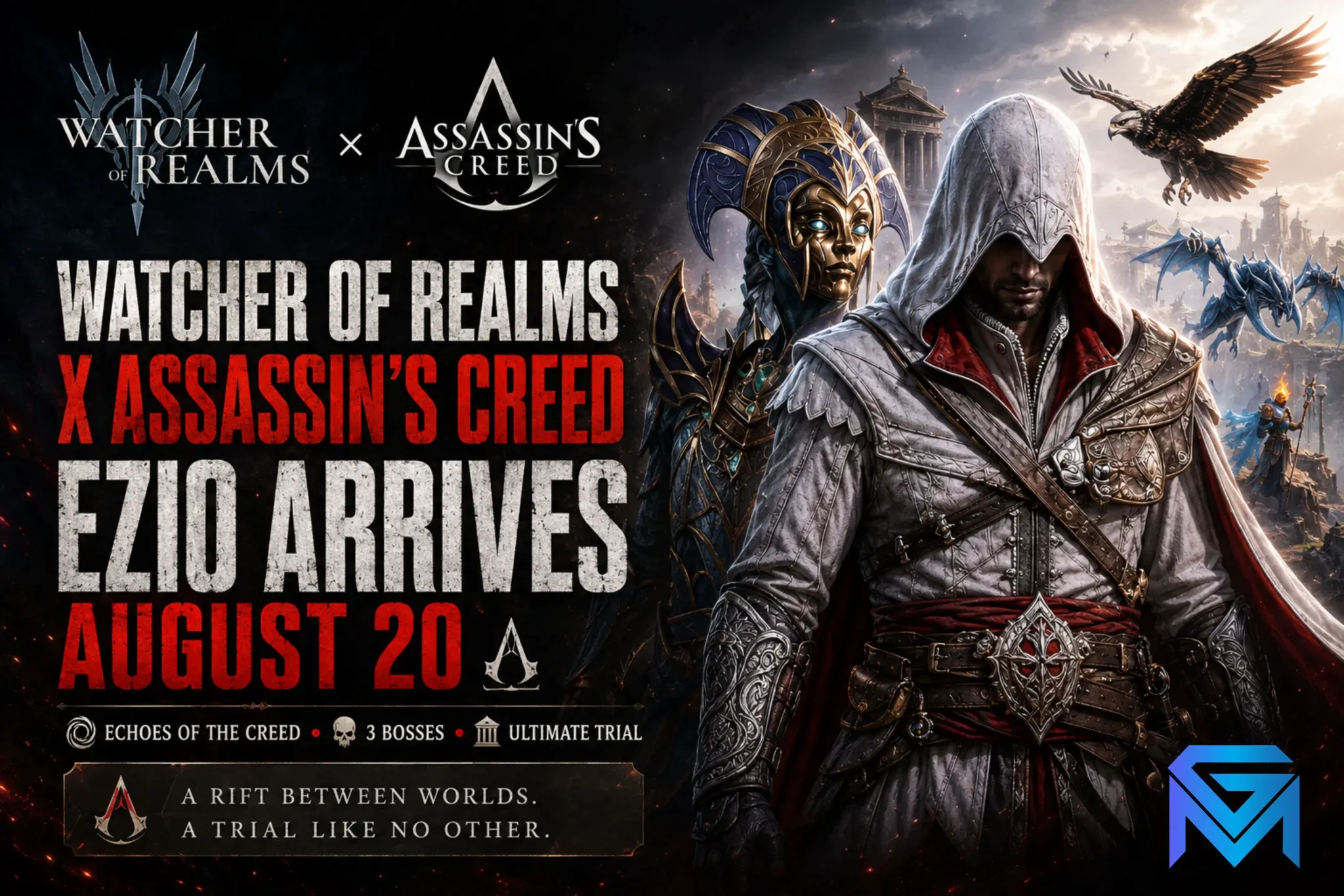 Watcher of Realms Is Giving Away Free Legendary Ezio in Its Assassin's Creed Crossover