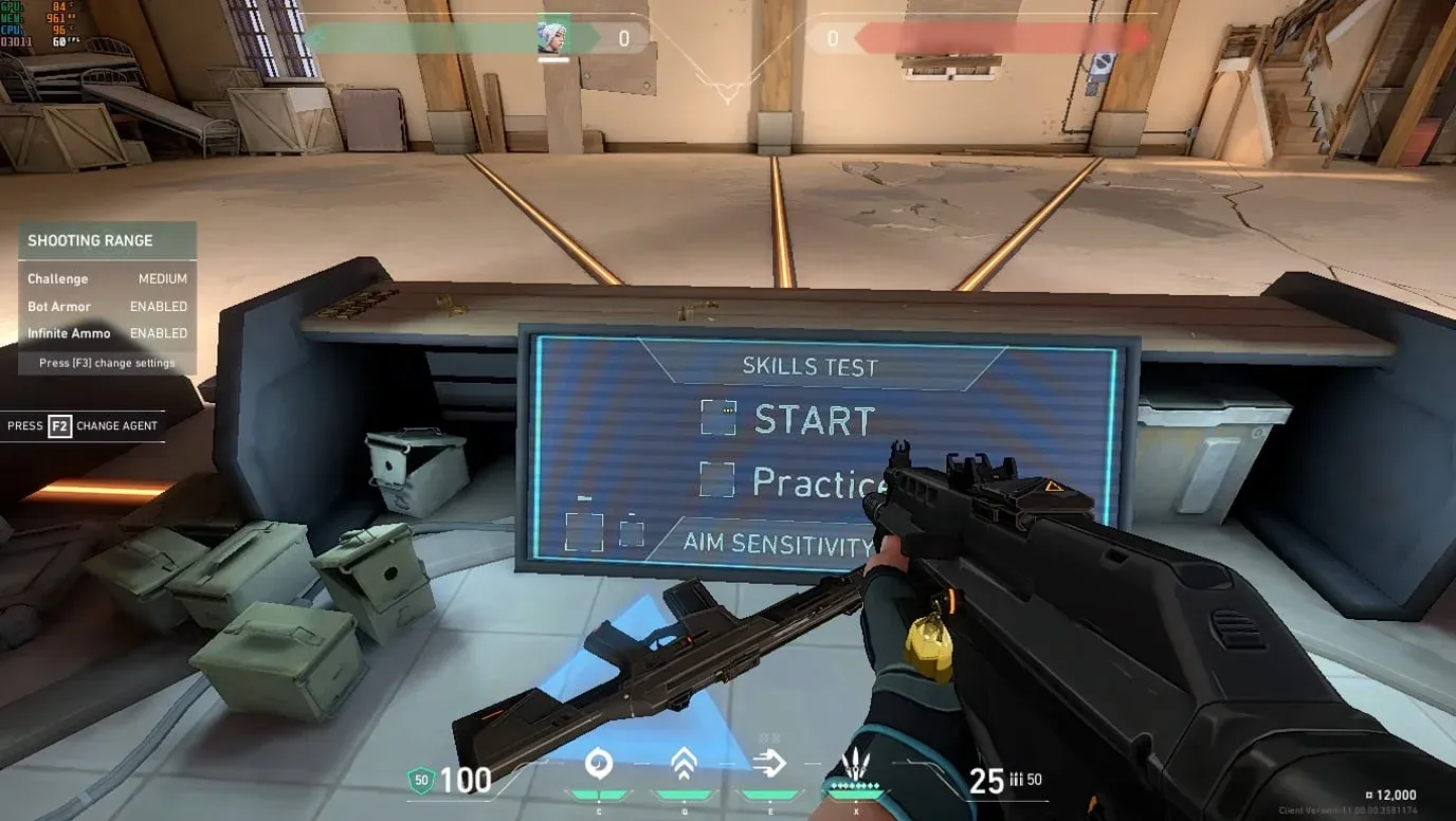 FPS counter in Valorant practice