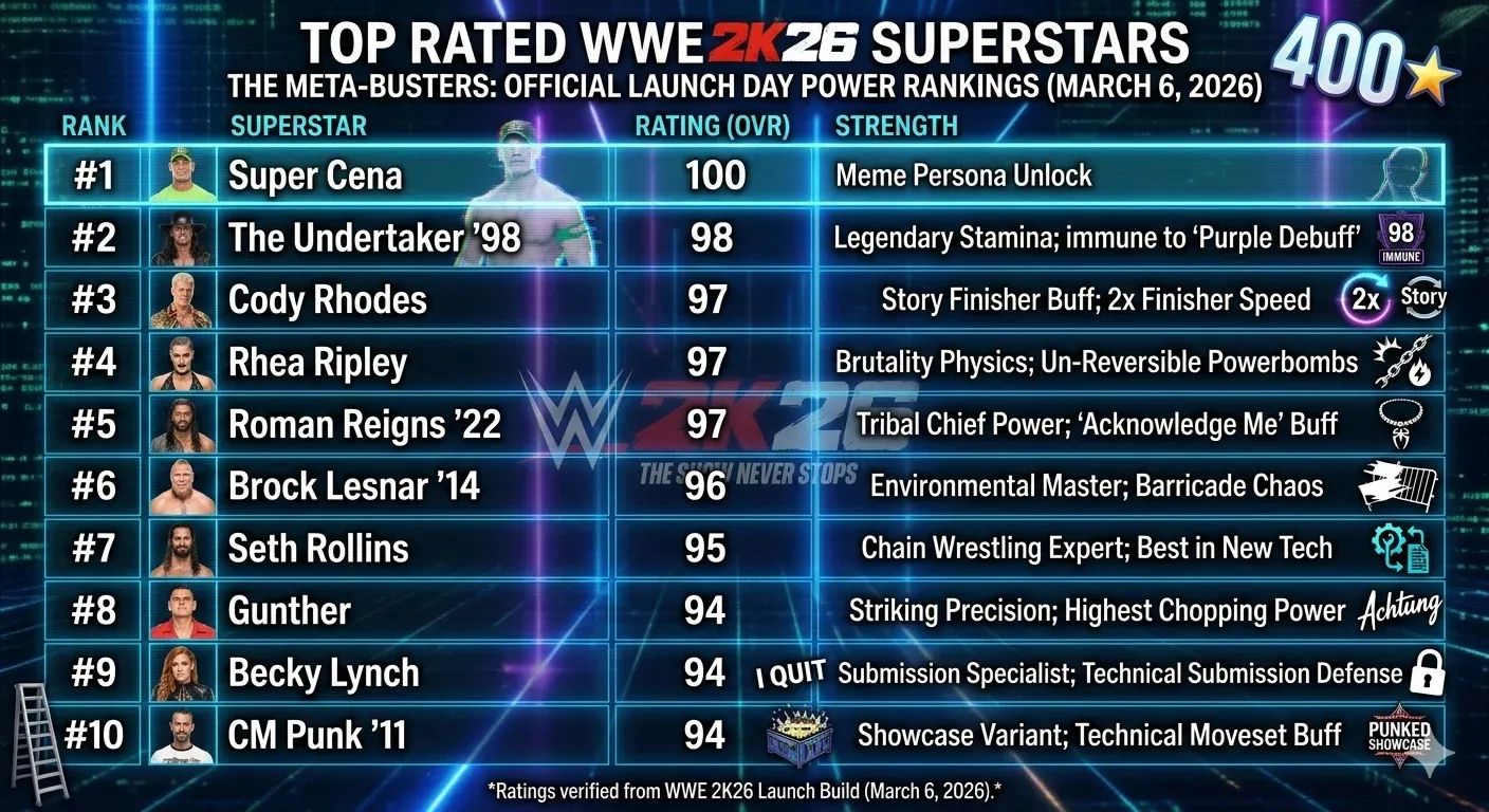 Top-tier ratings at a glance